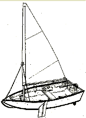 Folding Port a boat with sail rigging. Folds to 4 inches (10cm) flat.